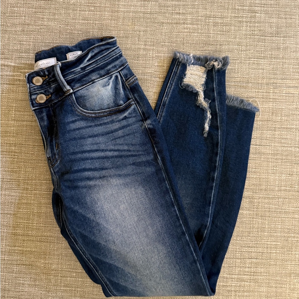 KanCan Dark Blue Distressed Skinny Jeans 26